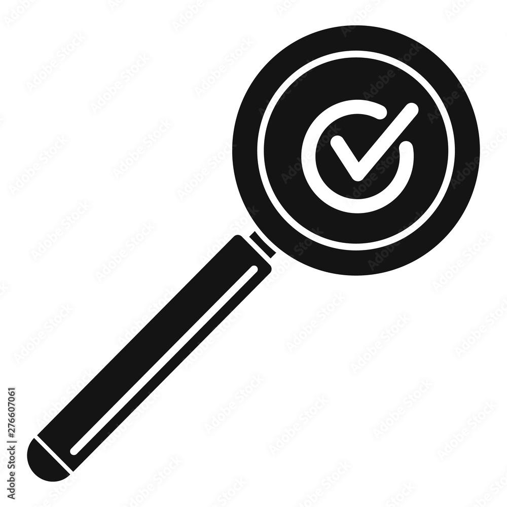 Poster approved search icon. simple illustration of approved search vector icon for web design isolated on 