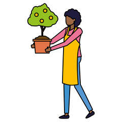 gardener woman work gardening design