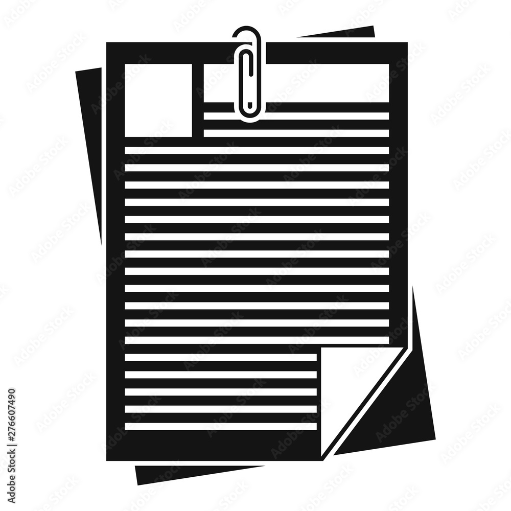 Poster papers pack icon. simple illustration of papers pack vector icon for web design isolated on white ba