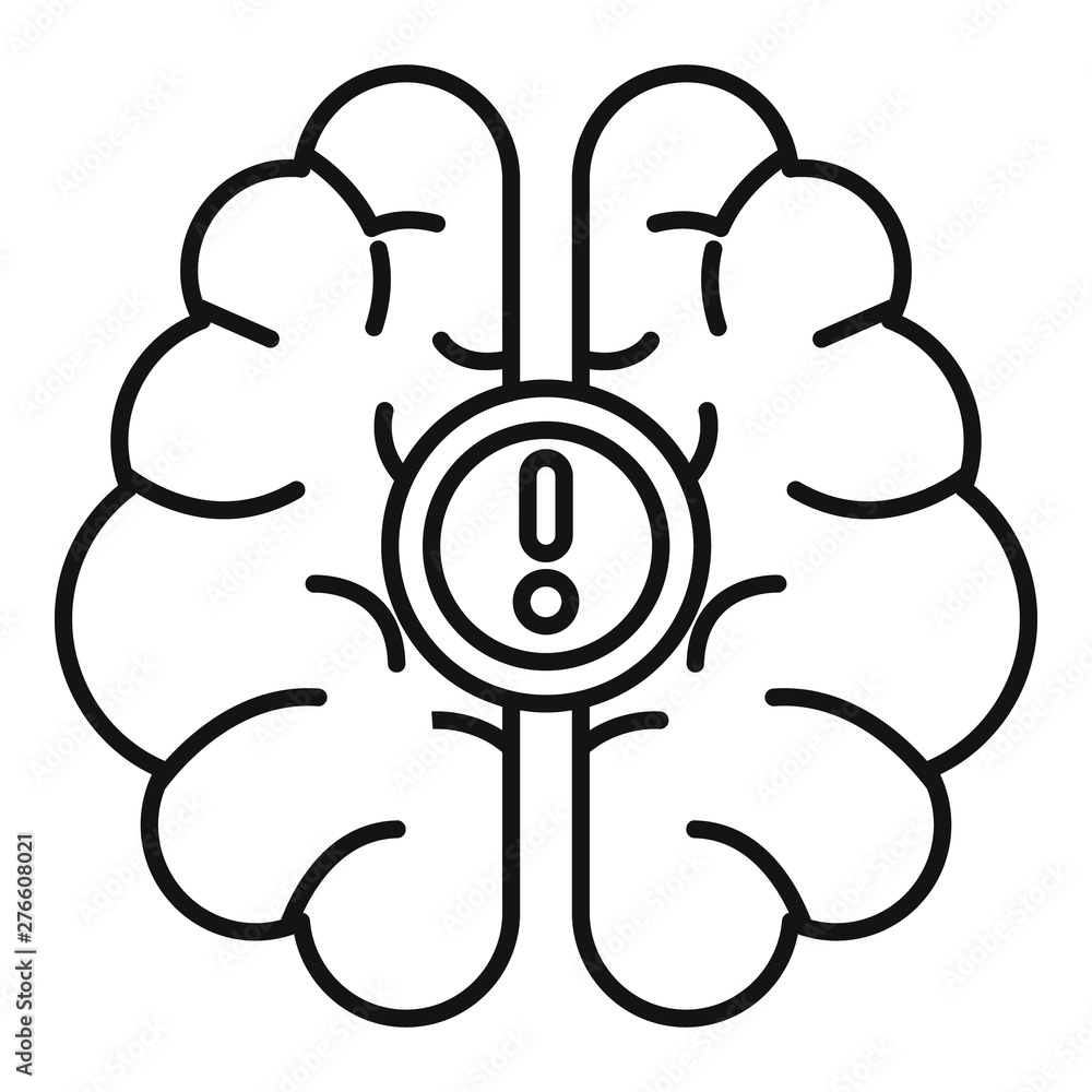 Poster brain idea icon. outline brain idea vector icon for web design isolated on white background