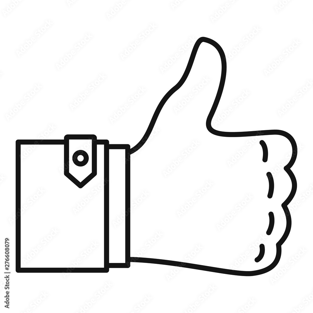 Poster thumb up icon. outline thumb up vector icon for web design isolated on white background