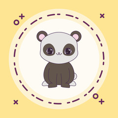 panda bear animal in frame circular