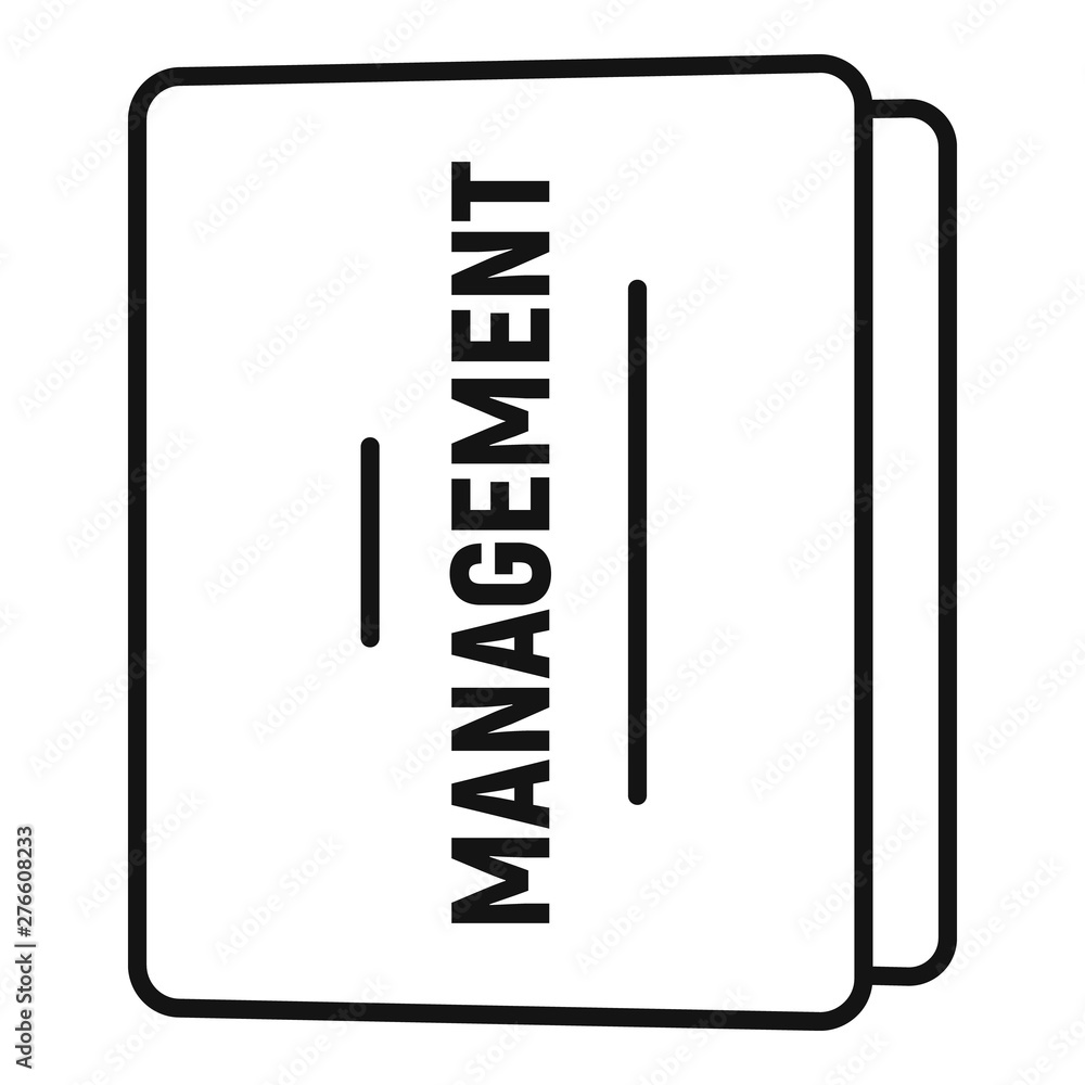 Poster folder management icon. outline folder management vector icon for web design isolated on white backg