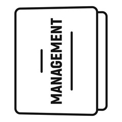 Folder management icon. Outline folder management vector icon for web design isolated on white background