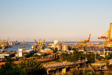 Naklejka premium Port Constanta in Constanta town is a largest Romanian harbor