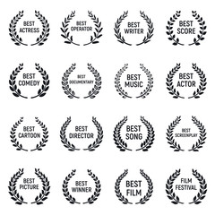 Film festival icons set. Simple set of film festival vector icons for web design on white background
