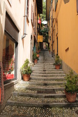 Narrow stepped side street in an old town