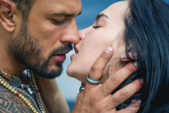 Love story. Beautiful young couple hugging. Love concept. Couple is hugging. Passion love couple. Romantic moment. Muscular man and fit slim young female kissing. Couple goals.