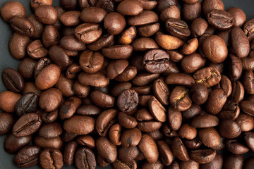 Background of fried coffee beans.