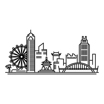 recommend clip art: Asian taipei concept background. Outline illustration of asian taipei vector concept background for web design