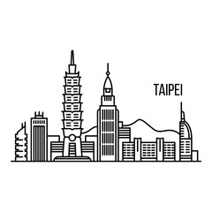 Fototapeta premium Taipei metropolis concept background. Outline illustration of taipei metropolis vector concept background for web design