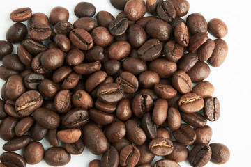 Background of fried coffee beans.