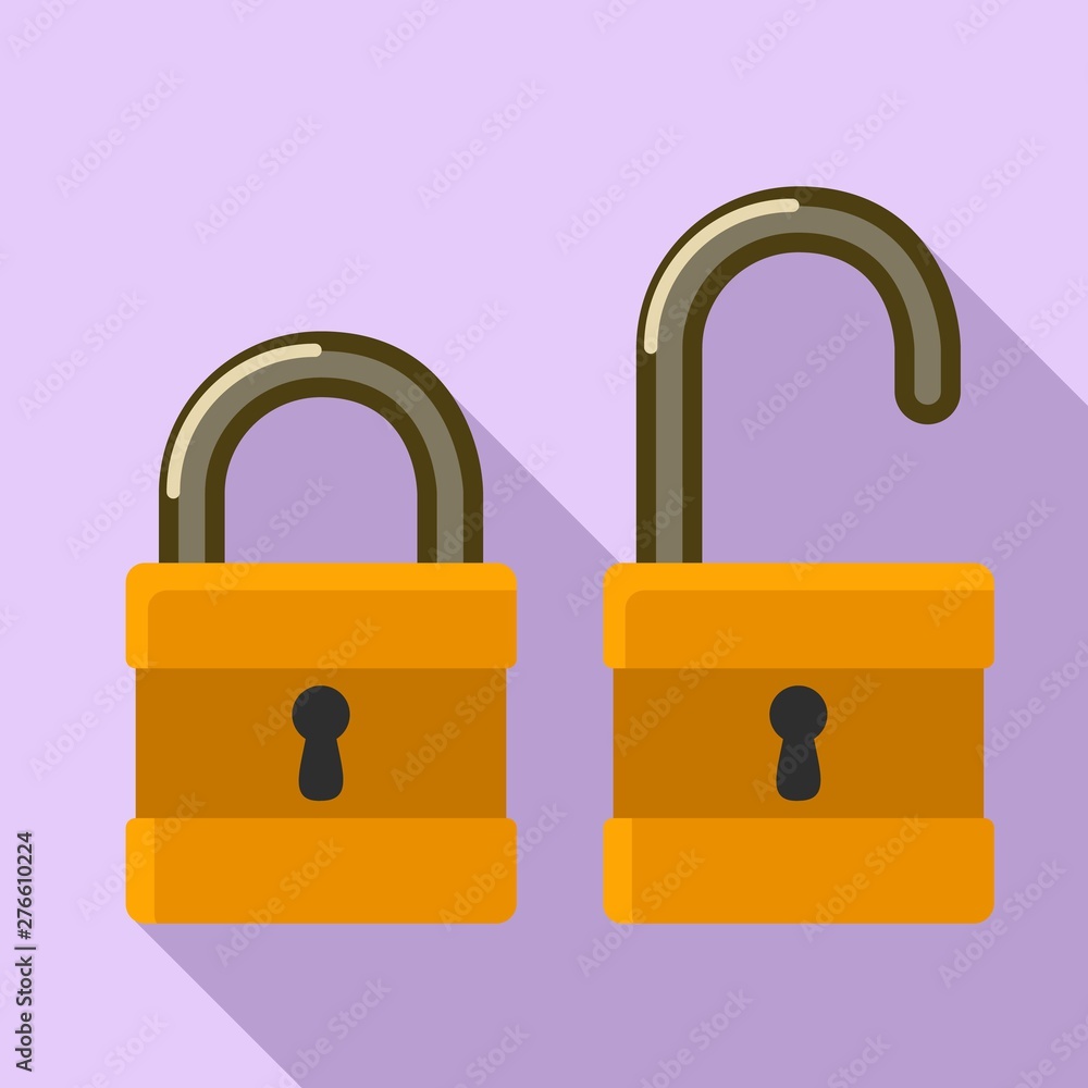 Aufkleber open closed padlock icon. flat illustration of open closed padlock vector icon for web design