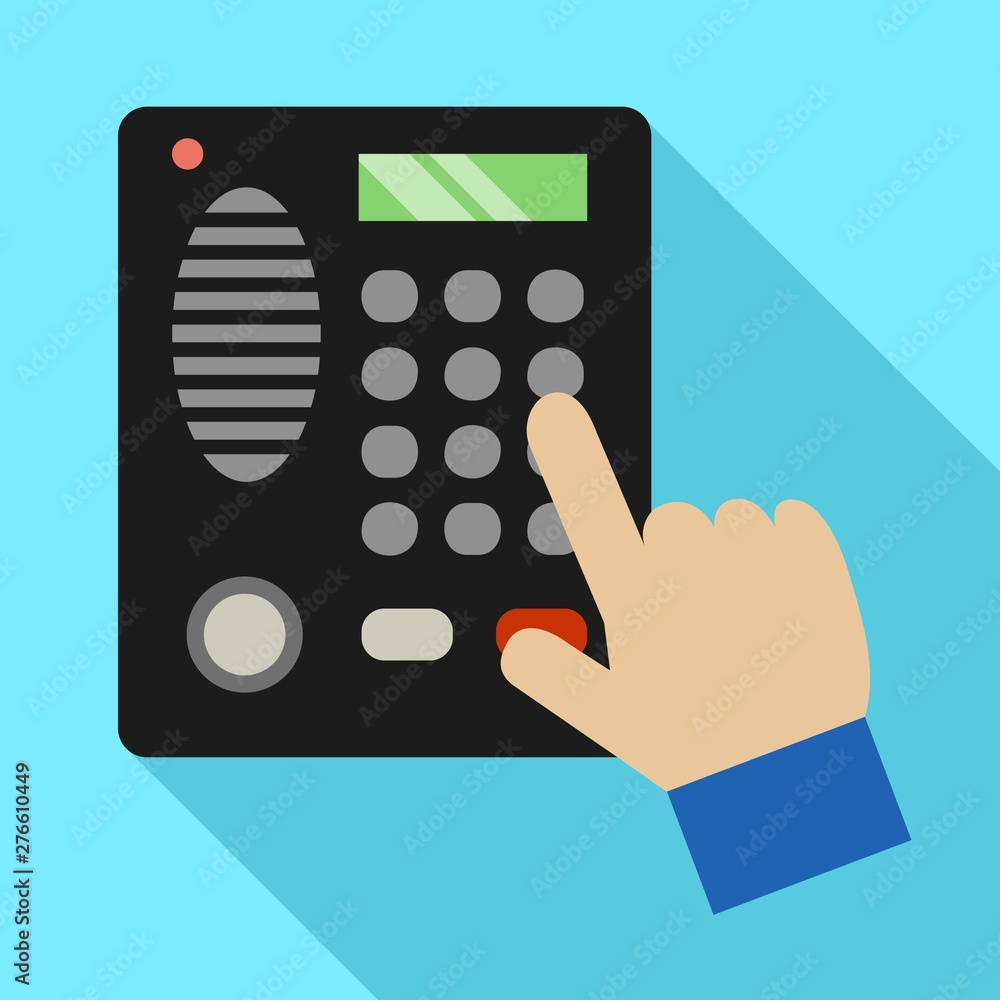 Poster home intercom icon. flat illustration of home intercom vector icon for web design