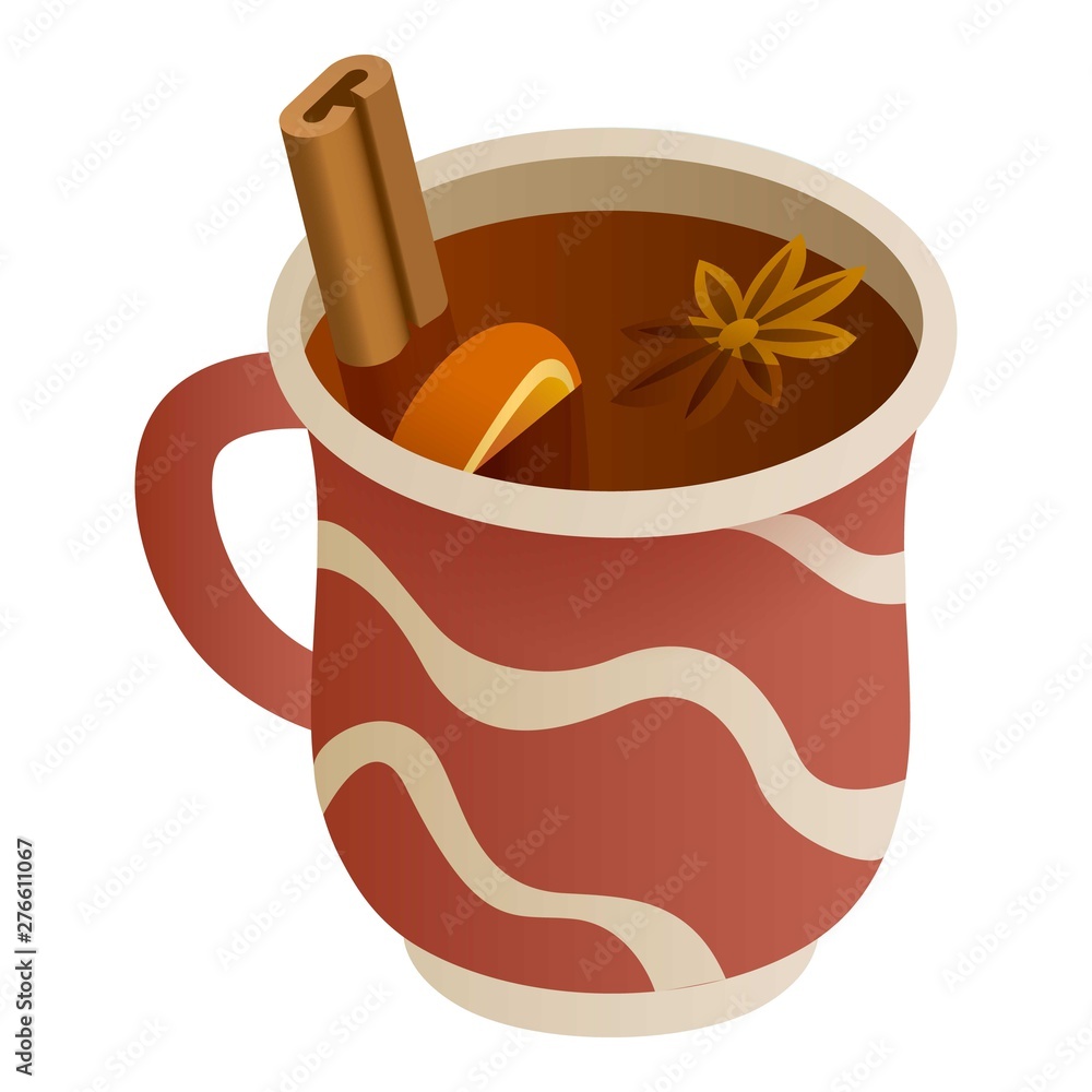 Poster mulled wine icon. isometric of mulled wine vector icon for web design isolated on white background