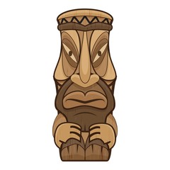 African tiki idol icon. Cartoon of african tiki idol vector icon for web design isolated on white background