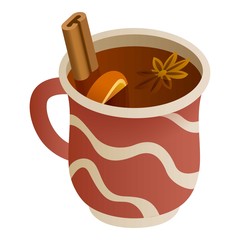 Mulled wine icon. Isometric of mulled wine vector icon for web design isolated on white background