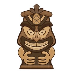 Totem tiki idol icon. Cartoon of totem tiki idol vector icon for web design isolated on white background
