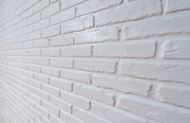 Fototapeta premium Old white brick wall background texture