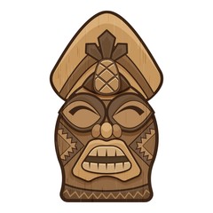 Tiki idol statue icon. Cartoon of tiki idol statue vector icon for web design isolated on white background