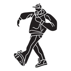 Hip hop singer icon. Simple illustration of hip hop singer vector icon for web design isolated on white background