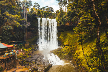 Front view of the Dambri Waterfall, Vietnam