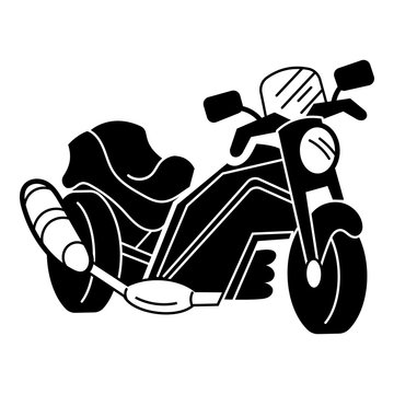 recommend clip art: Motorbike with exhaust icon. Simple illustration of motorbike with exhaust vector icon for web design isolated on white background
