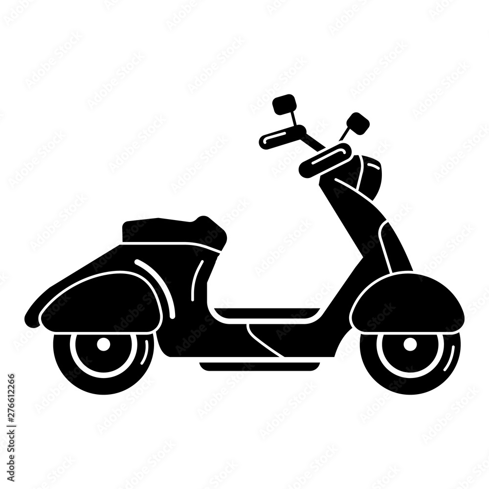 Poster retro scooter icon. simple illustration of retro scooter vector icon for web design isolated on whit