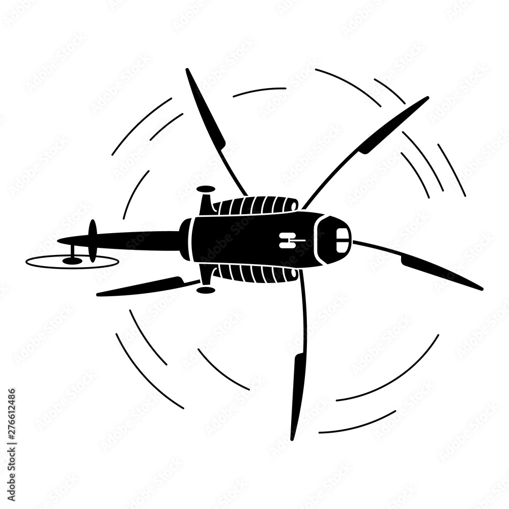 Poster top view helicopter icon. simple illustration of top view helicopter vector icon for web design isol