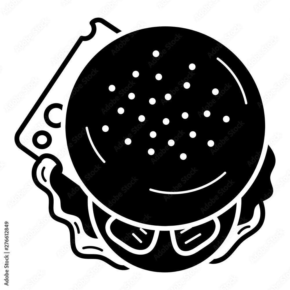 Poster top view cheeseburger icon. simple illustration of top view cheeseburger vector icon for web design 