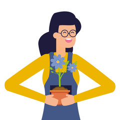 gardener woman work gardening design