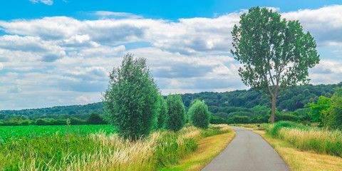 Fototapeta premium Panoramic view of Dutch Country Road
