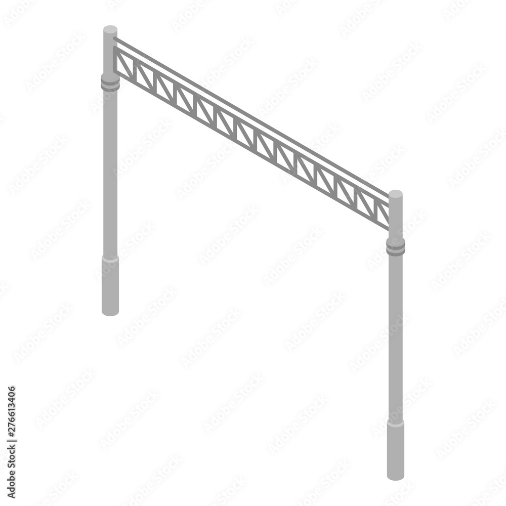 Poster railway gate icon. isometric of railway gate vector icon for web design isolated on white background
