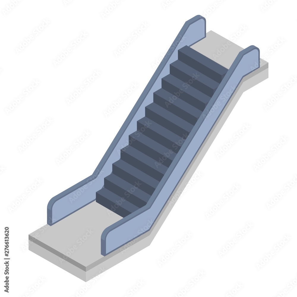 Aufkleber railway escalator icon. isometric of railway escalator vector icon for web design isolated on white 