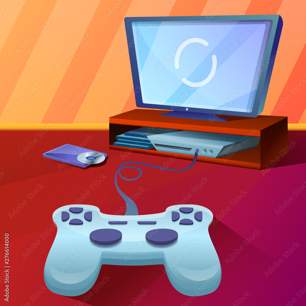 Poster console concept background. cartoon illustration of console vector concept background for web design