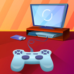 Console concept background. Cartoon illustration of console vector concept background for web design