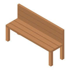 Wood bench icon. Isometric of wood bench vector icon for web design isolated on white background