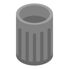 Metal garbage bin icon. Isometric of metal garbage bin vector icon for web design isolated on white background