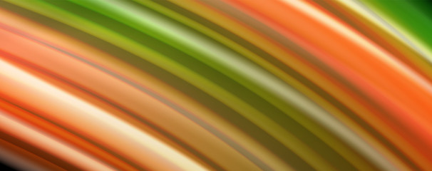 Fluid liquid color wave lines, glowing colorful light effect, abstract composition template. Geometric technology abstract pattern. Movement concept