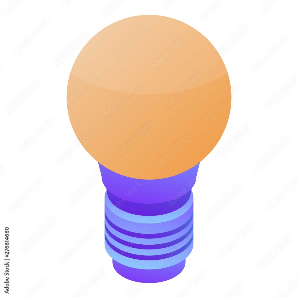 Poster bulb light icon. isometric of bulb light vector icon for web design isolated on white background