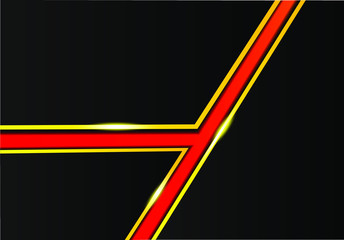 Black vector of overlap luxury background template. Futuristic and elegant with golden and red lines. 