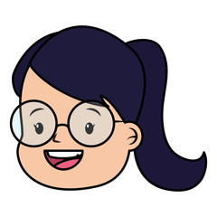 smiling girl face on white background