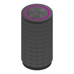 Black smart speaker icon. Isometric of black smart speaker vector icon for web design isolated on white background