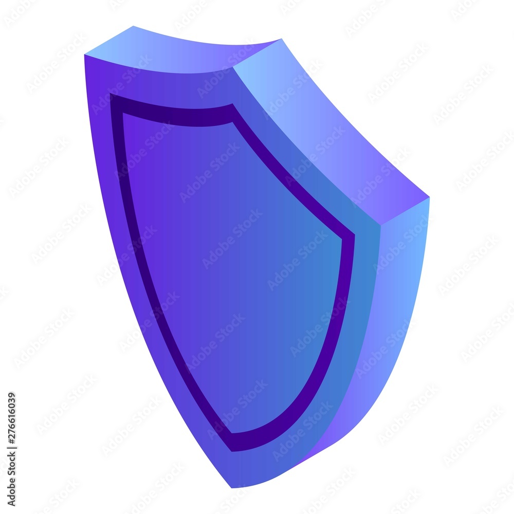 Poster shield icon. isometric of shield vector icon for web design isolated on white background