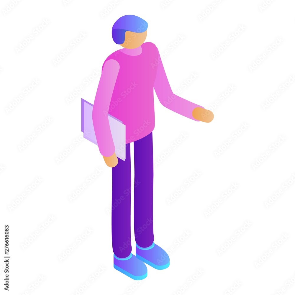 Aufkleber man with papers icon. isometric of man with papers vector icon for web design isolated on white back