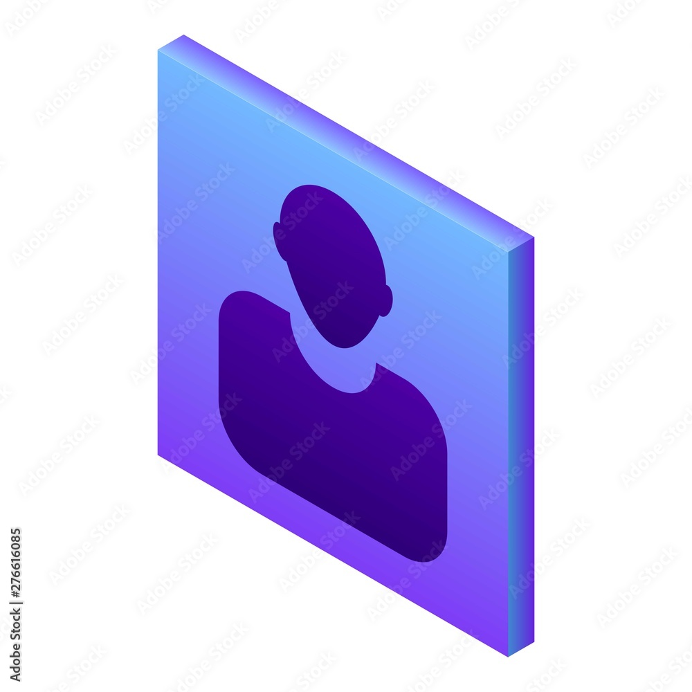 Poster square man avatar icon. isometric of square man avatar vector icon for web design isolated on white 