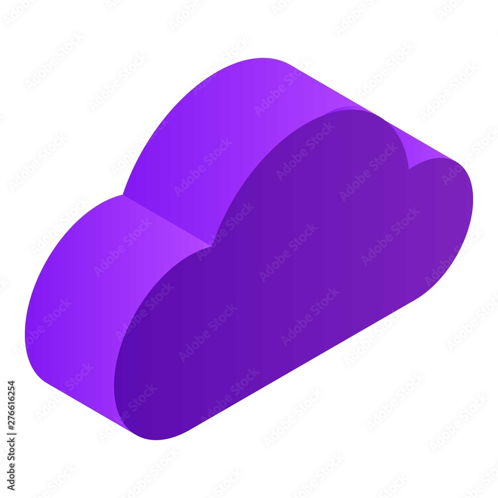 Poster data cloud icon. isometric of data cloud vector icon for web design isolated on white background