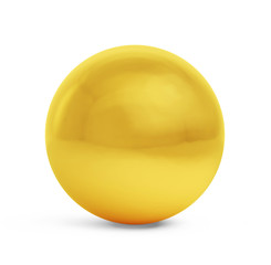 Golden sphere isolated on a white background, clipping path included. 