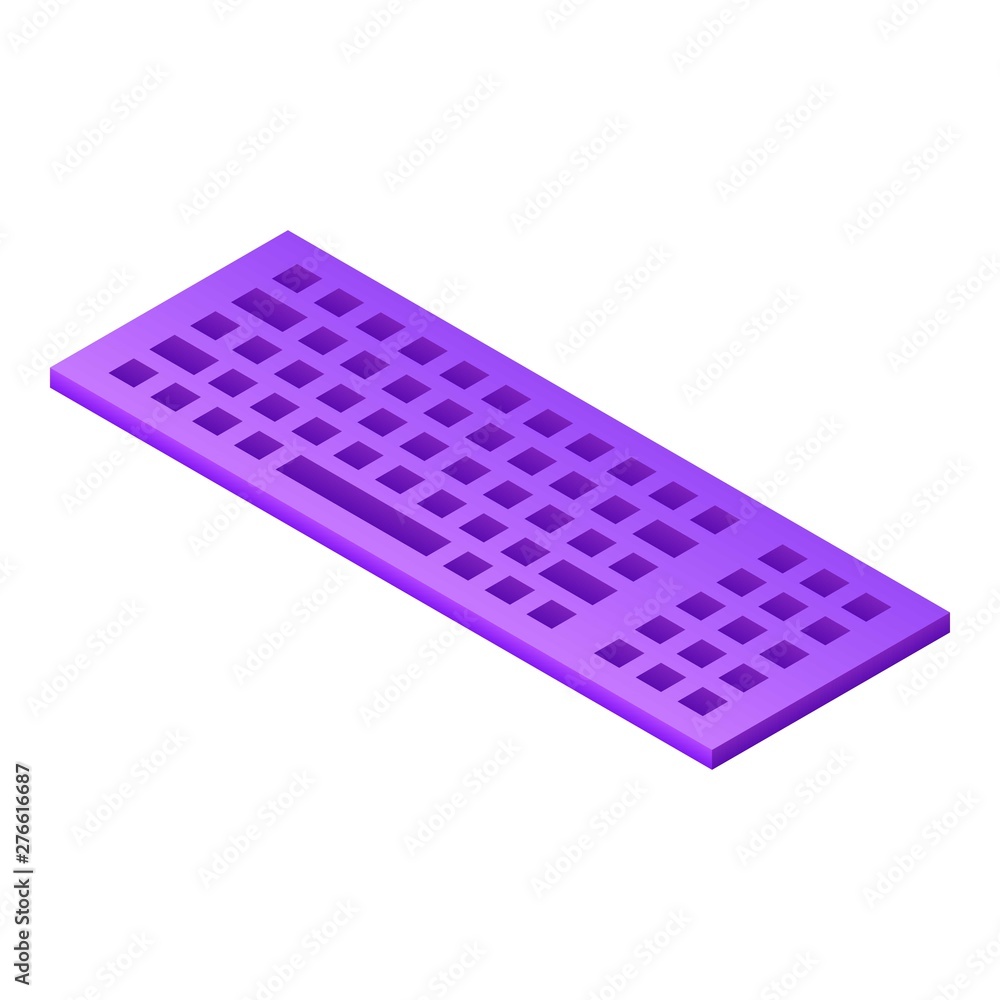 Poster keyboard icon. isometric of keyboard vector icon for web design isolated on white background