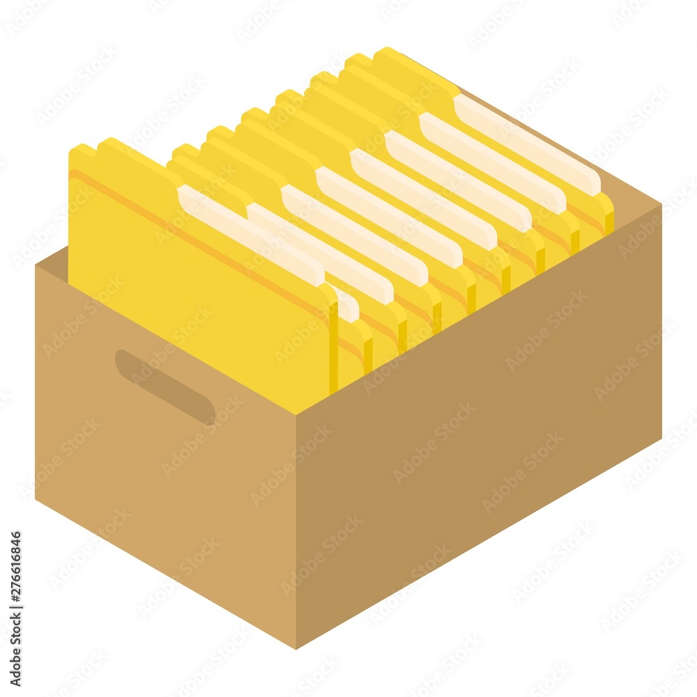 Poster archive folder icon. isometric of archive folder vector icon for web design isolated on white backgr
